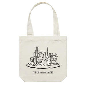 


Carry your morning paper and goods with this celebrational tote bag of Melbourne city. Made from 100% cotton canvas ensuring durability and lifecycle. 
Illustration by Simon Letch. Hand printed in Australia by...