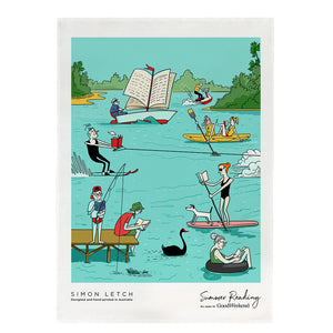 The cover of this Summer Reading 2023 issue features a stunning Australian lakeside scene drawn by acclaimed Good Weekend artist Simon Letch.
Material: 100% LinenSize: 50x70cm approx
Proudly printed in Australia ...