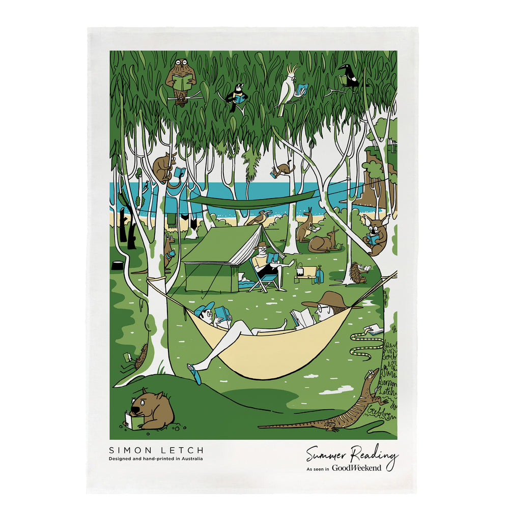 Summer Reading Campside - 2021 - Tea Towel